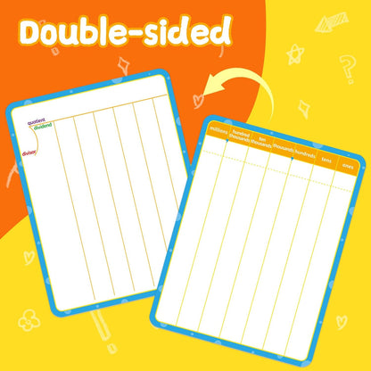 12 Pack Double Sided Value Chart Dry Erase Board,12" x 9" Multiplication Flash Cards,Math Manipulatives Small White Board for Kids,Math Games Chart for Preschool Learning,Homeschool Essentials
