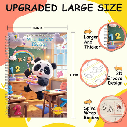 PIRIE 5 Pack Reusable Magic Grooved Handwriting Workbooks with 3D Patterns, Pens, Gripper & 10 Pen Refills, for Kids 3 - 8, Colorful Illustrations, Covering Alphabet, Math & Drawing, Boosting Fine Motor & Cognitive Skills