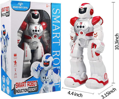 Remote Control Robot for Kids,Intellectual Gesture Sensor Programmable Robots with Infrared Controller Early Education Toys can Dance Sing Walk,Best Gift for Children (Blue/White)