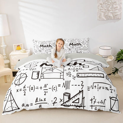 Erosebridal Chemistry Lab Bedding Set Twin Size Chemical Equation Duvet Cover for Boys Girls Chemical Elements Science Theme Comforter Cover Teens Kids Science Students Bedding School Dorm Room Decor