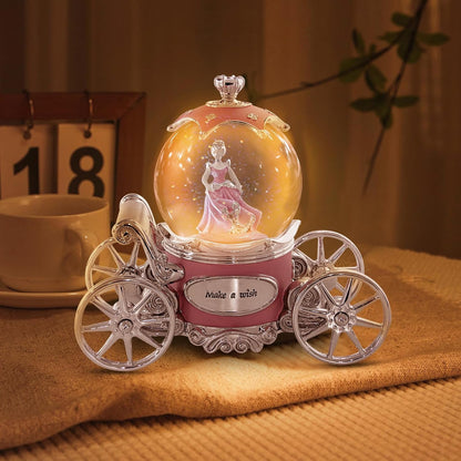 Cinderella Snow Globe for Girls, Music Box for Women with Color Changing LED Lights, Snowglobe Musical Boxes Gifts for Birthday Christmas Mother's Day Valentine's Day