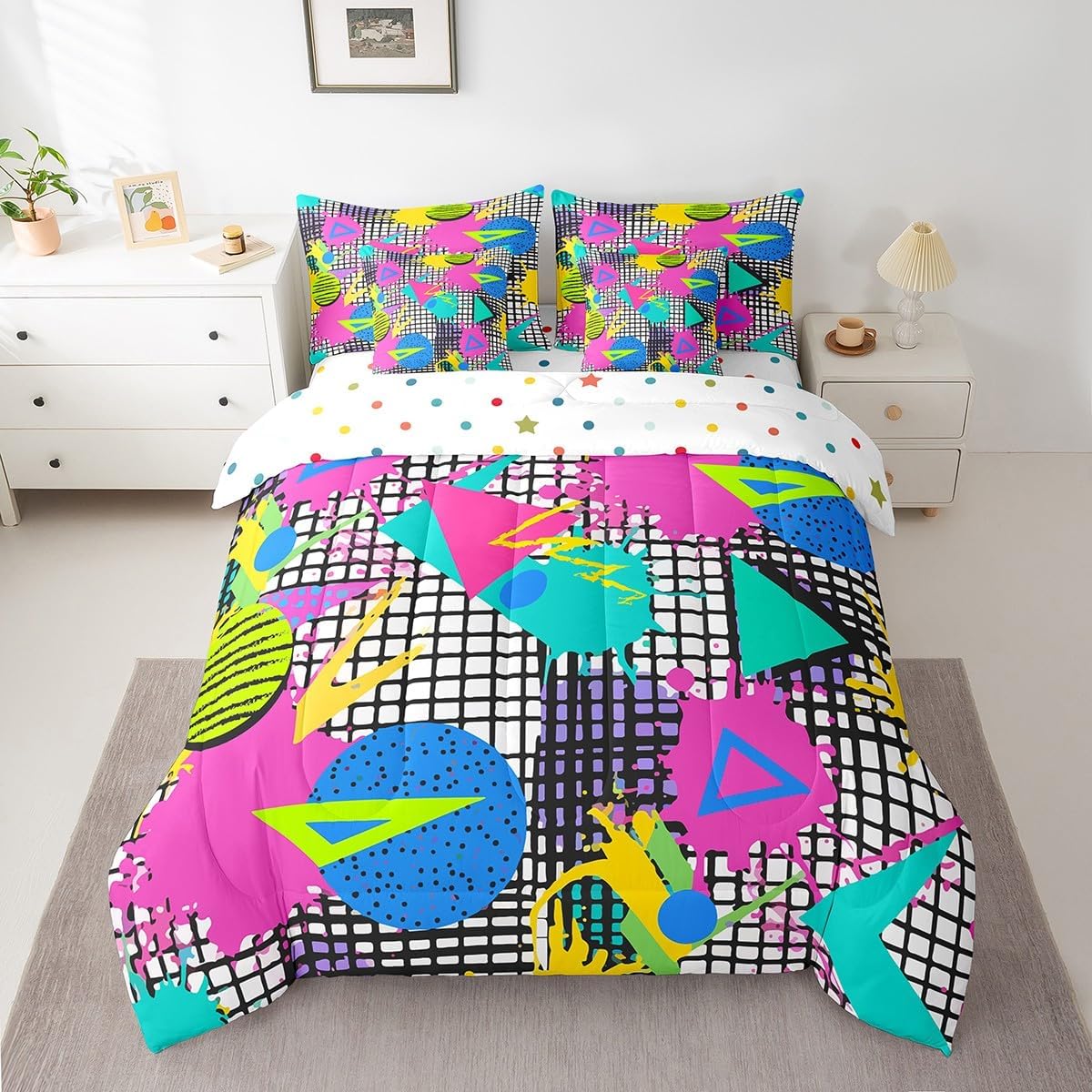 Erosebridal Chemical Equation Bed in a Bag Queen Comforter Set 7 Piece,Chemistry Bedding Sets Science Students Learning Gift Sheet Set with Comforter,Molecular Formula Education Bed Set - Colors B