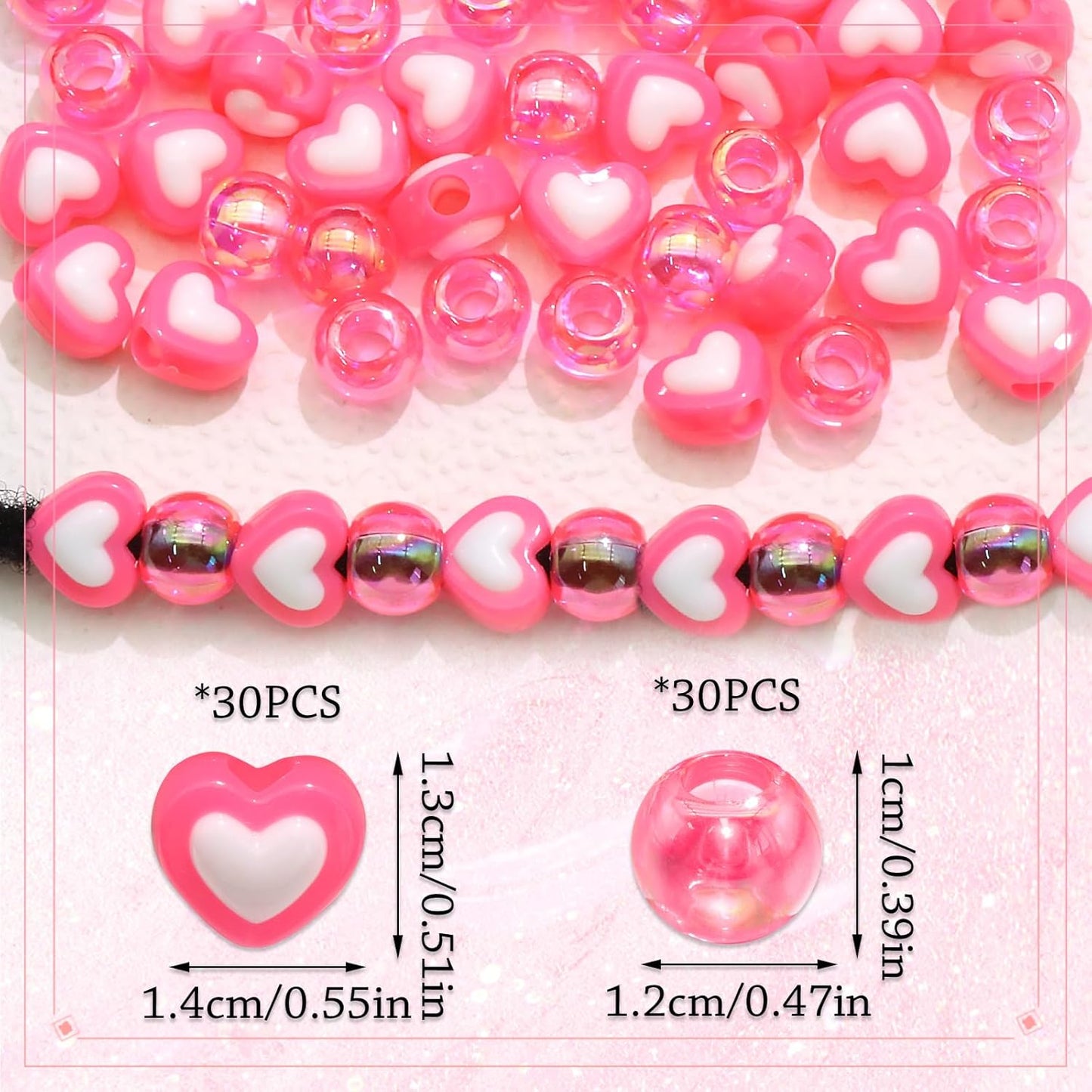 60PCS Purple Braids Beads 3 Styles Dreadlock Bead Accessories Cute Hair Jewelry AB Round Bead Decoration for Kids Girls