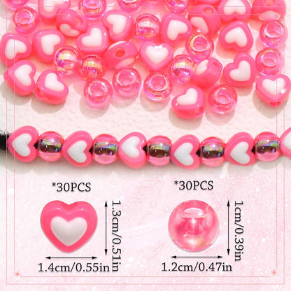 60PCS Purple Braids Beads 3 Styles Dreadlock Bead Accessories Cute Hair Jewelry AB Round Bead Decoration for Kids Girls