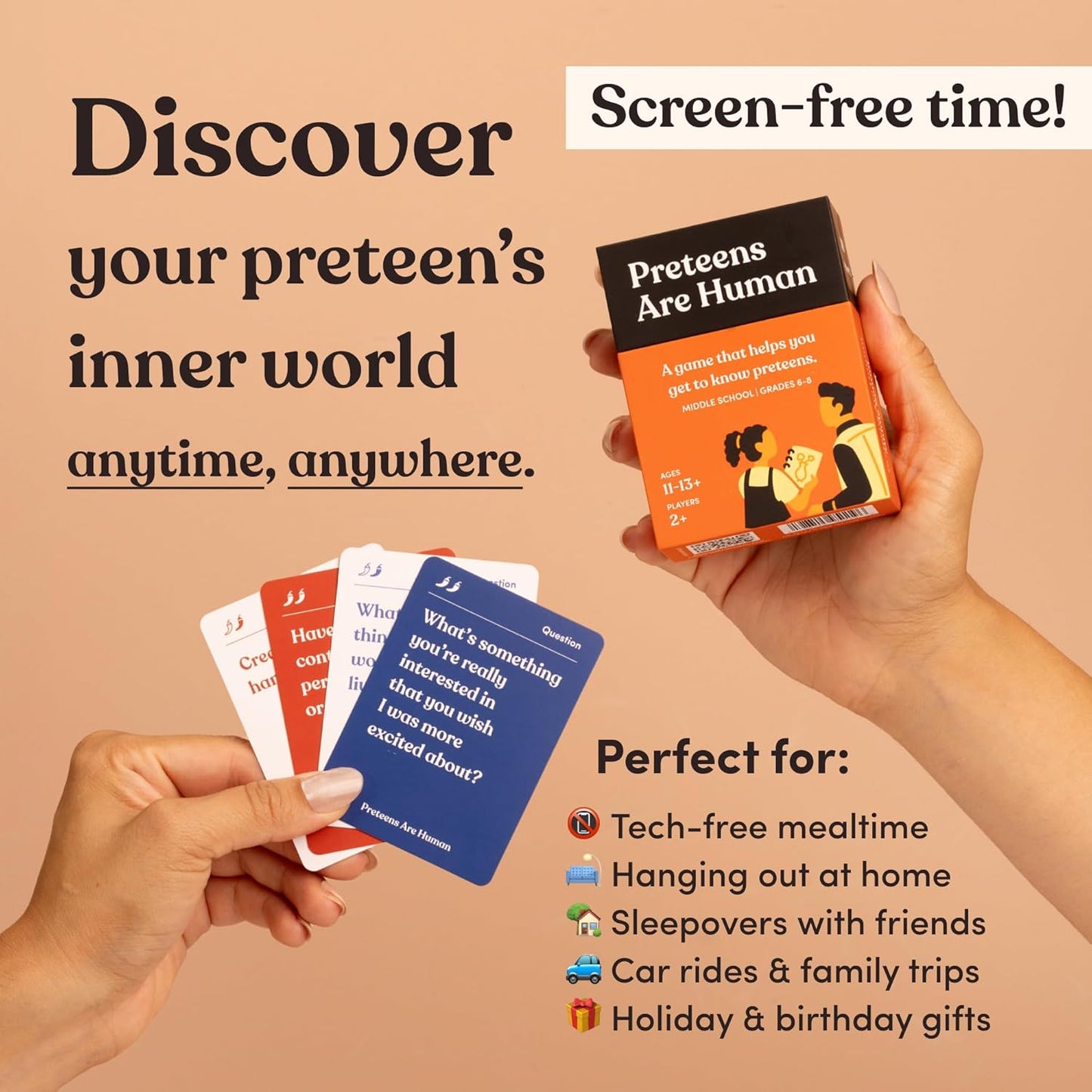 Children are Human | 140 Conversation Cards to Help Bond with Kids | Card Game for Elementary School Children | Designed by Experts for Grades 2-5 | Ages 7-10+