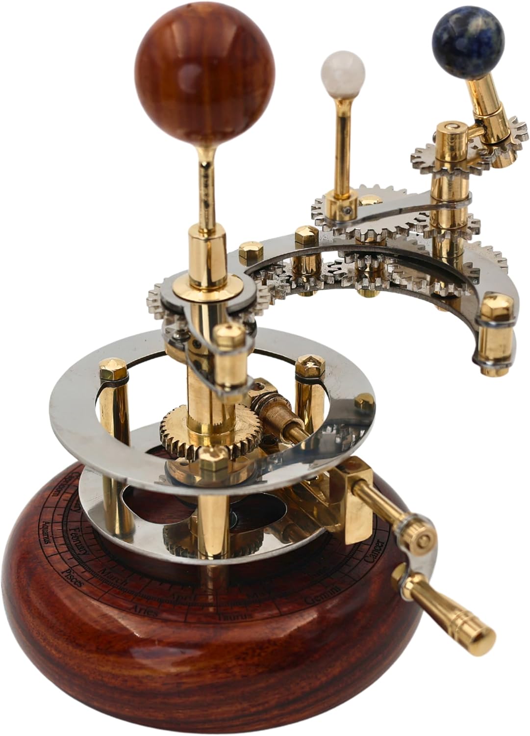 Solar System Model | Educational & Decorative Astronomy Orrery | Premium Brass Mechanical Planetarium (8" Earth & Moon)
