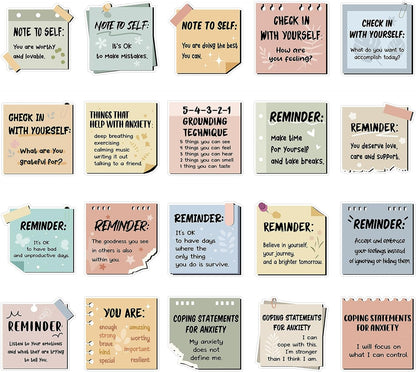 Copkim 20 Pcs Mental Health Magnets Motivational Daily Reminders Magnets with Positive Affirmations Mental Health Awareness Items for Lockers, Fridges, Home, Office, and Classroom Use(Morandi)