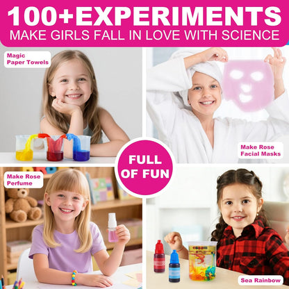 Girls Science Kit for Kids Ages 4-8 6-8 8-10, 100+ Fun Educational Experiments for Girls & Boys, STEM Projects and Science Experiments, Science Toys, Gifts for Kids