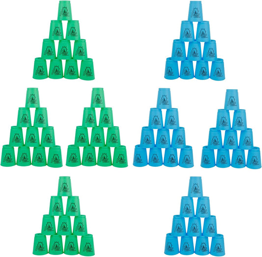 yeesport Sport Stacking Cups, 96pcs Sports Stacking Cups Sports Training Game for Challenge Competition Travel Party Gift for Kids and Adults (4 Blue+ 4 Green) 1
