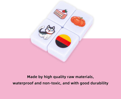 drizzle 65 Tiles Seaside Escape Blocks Game 30mm - Instruction Manual Panda Bag - National Flag & Vegetables Patterns