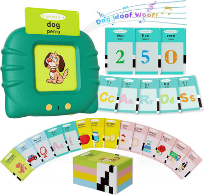 Aullsaty Talking Flash Cards for Toddlers 1-3, Upgraded 248 Sight Words Montessori Speech Therapy Toy, Autism Sensory Educational Learning Toys, Birthday Gifts for Boys Girls (Pink)
