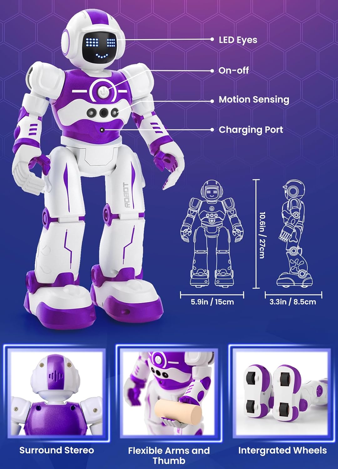 Robot Toys for Kids,Programmable Remote Control Smart Walking Dancing Robot Toy with Gesture & Sensing for Age 4 5 6 7 8 9 10 Year Old Boys for Birthday Present