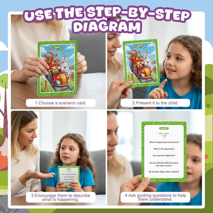 Conversation Cards, Look, Think, Talk. Kids Games for Speech Therapy Materials, Social Emotional Learning Activities, and Critical Thinking Skills Like Social Skills and Emotional Intelligence.