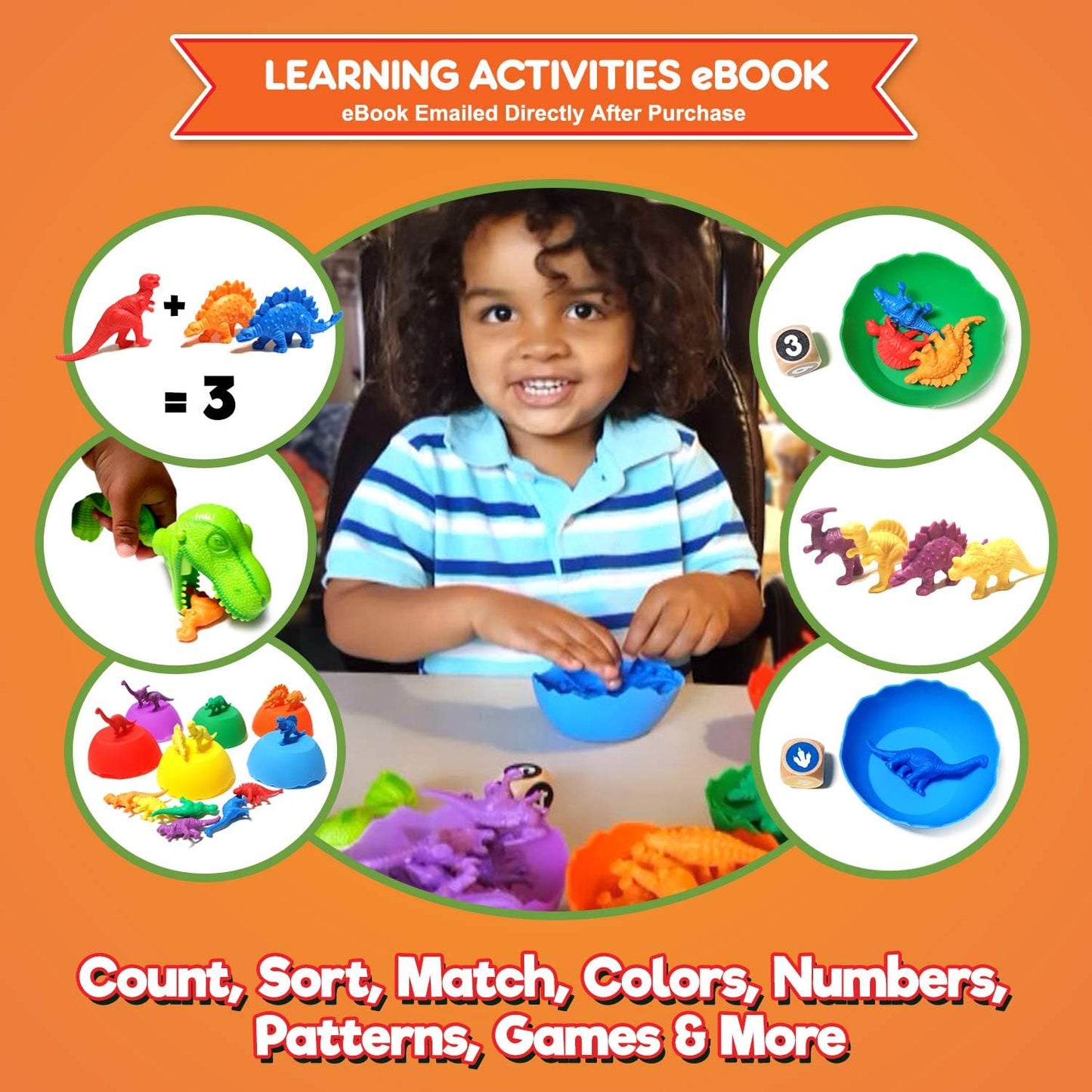 Deluxe Counting & Sorting Bears Game Set - Montessori Fine Motor Learning Jumbo Toys with Stacking Cups, 60 Preschool Math Manipulatives, 2 Toddler Games Dice, Toy Storage & Activities eBook