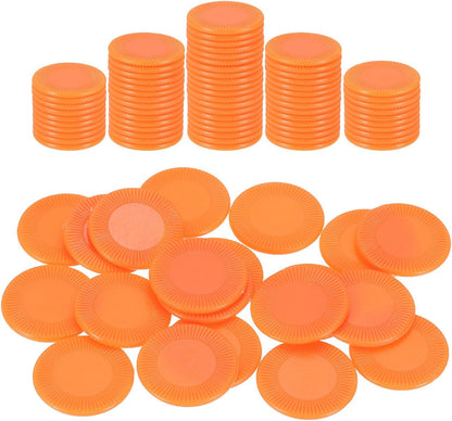 uxcell 100Pcs Plastic Poker Chips, 1 Inch Mini Bingo Chips Learning Counters Counting Counters Disks Markers Opaque Game Tokens for Game Play Math Counting, Blue, Pattern