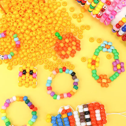 Dowsabel Brown Pony Beads Bulk 1000 Pcs 6x9mm, Large Hole Kandi Hair Beads for Braids Bracelets, DIY Friendship Bracelets Necklaces Jewelry Making Crafts and Gifts