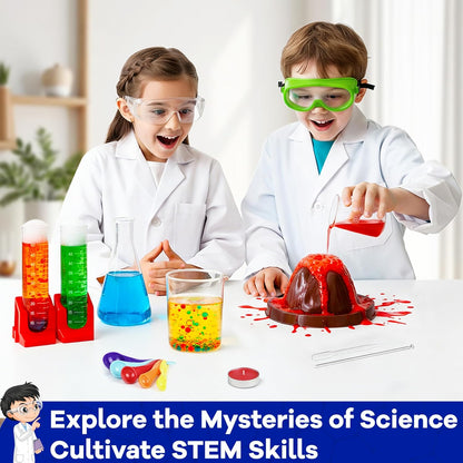 150+ Science Kits for Kids, STEM Activities Educational Science Experiments Gifts with Chemistry Set, Erupting Volcano and Growing Crystal Boys Gilrs Age 4+