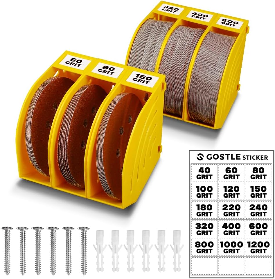 5 Inch Professional Sanding Discs Storage Bins - 8 Bins Set for Efficient Organization, Offset Snap-On Connection, Grit Classification, Space-Saving Design and Versatile Application, Red