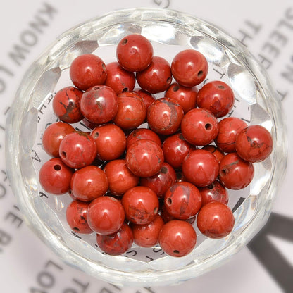 NCB 100pcs Original Natural Stone Beads Gemstone Round Loose Beads 6mm 8mm 10mm (Blue Aventurine, 6mm 100Beads) - Colors B