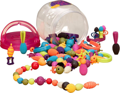 B. toys – Pop Arty! 150 Pieces – Jewlery Making Kit – Creative Pop Snap Bead Set for Kids – DIY Craft Jewelry Making Kit – Necklaces, Rings, Bracelets – 4+ Years