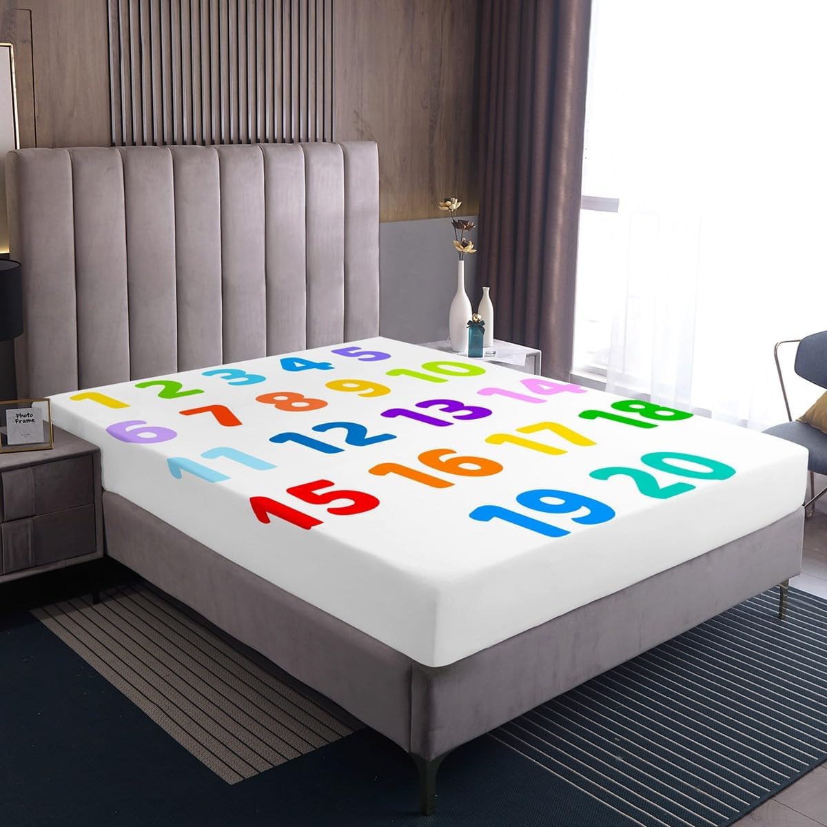 Chemistry Bed Sheets for Kids Teens Girls Boys,Chemical Experiment Fitted Sheet Twin,Science Themed Sheets for Math Lovers,Chemistry Lab Bedding Set,White and Black