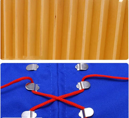 Montessori Learn to Dress Practice Boards,12 Kinds of Clothing + Clothing Frame,12 Kinds of Clothing + Clothing Frame,Zip, Snap, Button, Buckle, Lace and Tie