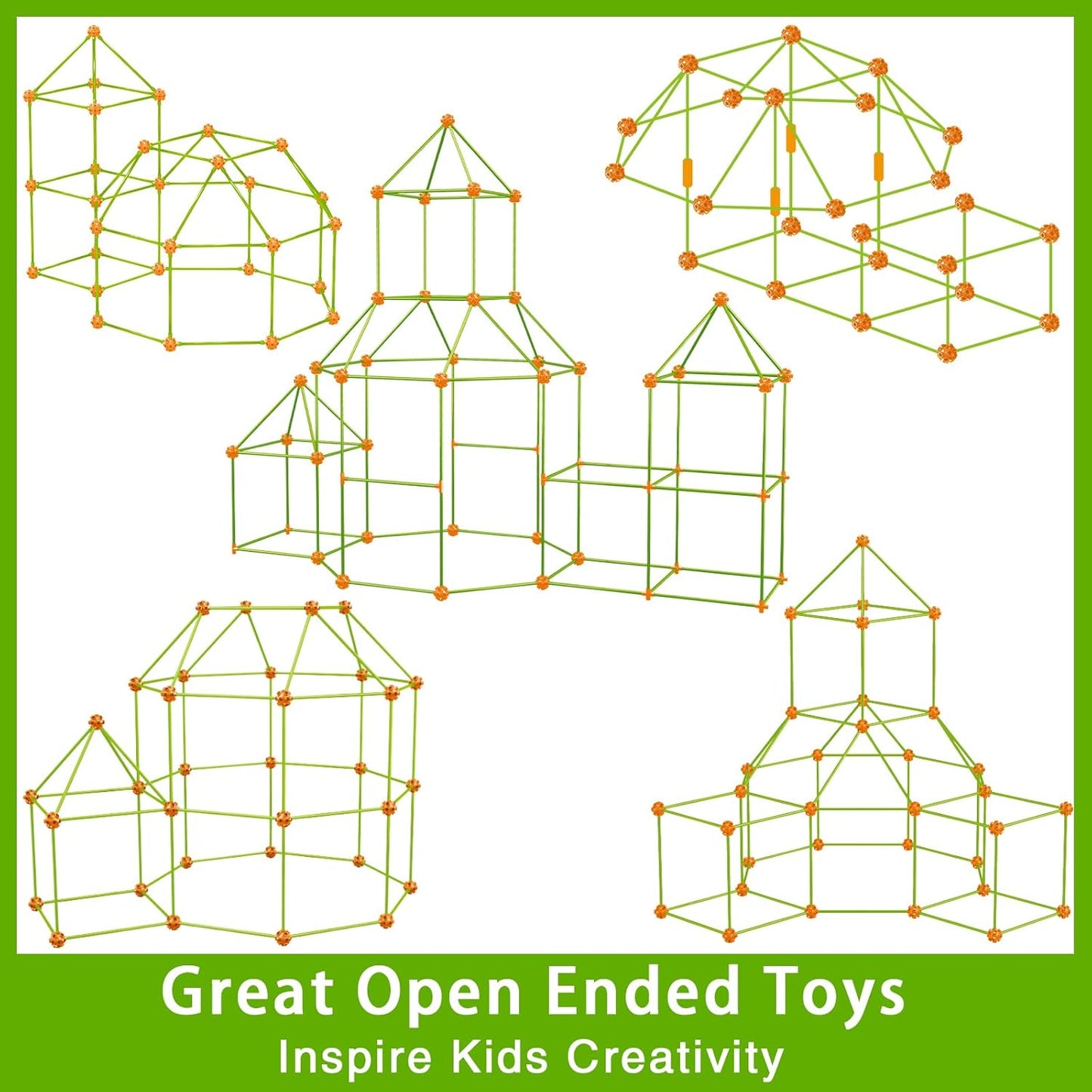 V-Opitos 180 Pack Fort Building Kits for Kids Age 4, 5, 6, 7, 8+ Years Old, Creative STEM Building Toys for DIY Castles, Tunnels, Play Tent, Ideal Christmas, Birthday Gifts for Boys & Girls