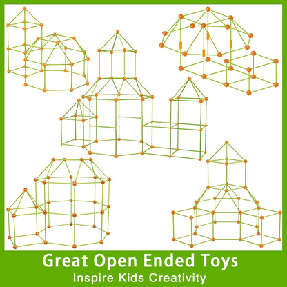 V-Opitos 180 Pack Fort Building Kits for Kids Age 4, 5, 6, 7, 8+ Years Old, Creative STEM Building Toys for DIY Castles, Tunnels, Play Tent, Ideal Christmas, Birthday Gifts for Boys & Girls