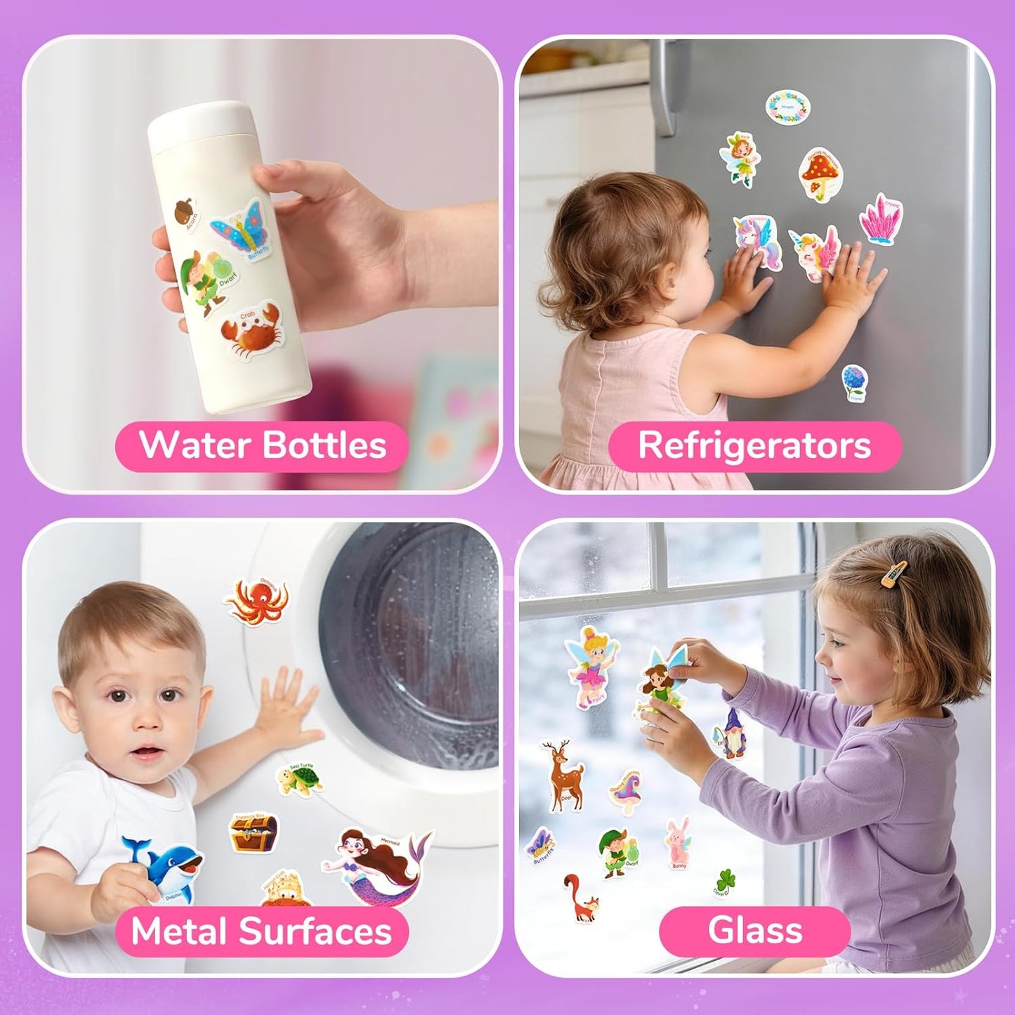 JoyCat Reusable Sticker Book Set (3-Pack): Farm, Pizza-Making, Weather - 90 Pcs Stickers for Toddlers, Kids Sticker Activity Book, Road Trip Travel Toys, Birthday Gifts for Boys and Girls