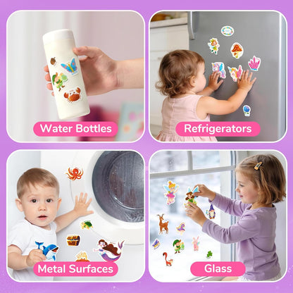 JoyCat Reusable Sticker Book Set (3-Pack): Farm, Pizza-Making, Weather - 90 Pcs Stickers for Toddlers, Kids Sticker Activity Book, Road Trip Travel Toys, Birthday Gifts for Boys and Girls