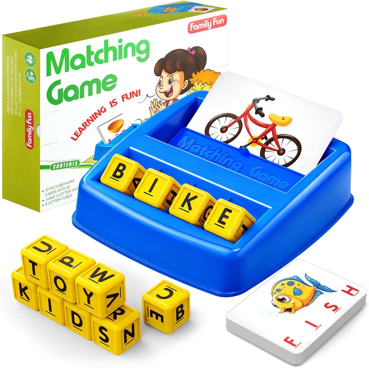 Matching Letter Game for 3 4 5 Year Old Girls Gifts, ABC Learning Toys for Kids Age 3-5, Educational Spelling Games Toys for Toddler Age 4-8, Preschool Birthday Gifts for 2 3 4 5 Year Old Boys Girls