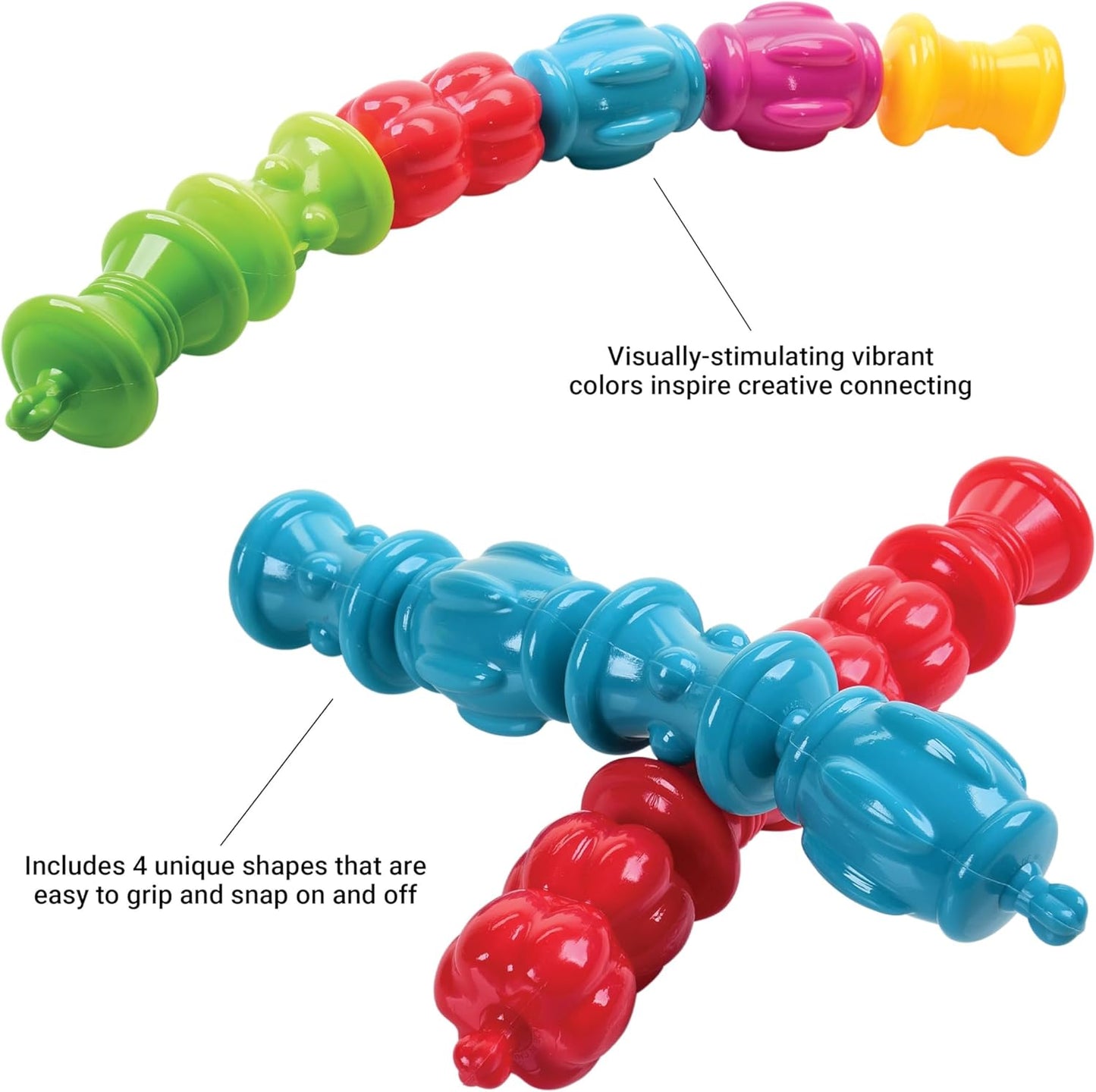 Snap & Sort Beads Set – 48-Piece Montessori Fine Motor & Early Engineering STEM Activity with Storage Tub