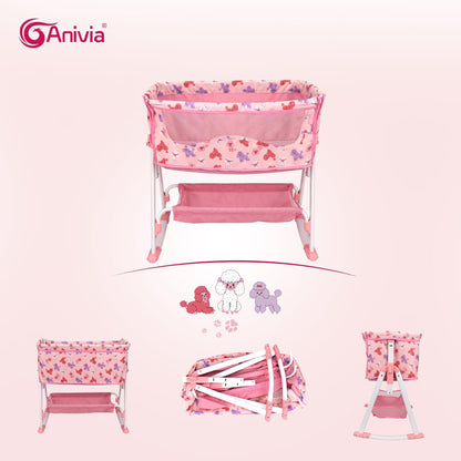 Anivia Stroller Toy Collection Doll Stroller Baby Doll Accessories for Toddlers 1-3Heart Design Gifts for Toddlers and Girls Toy Stroller