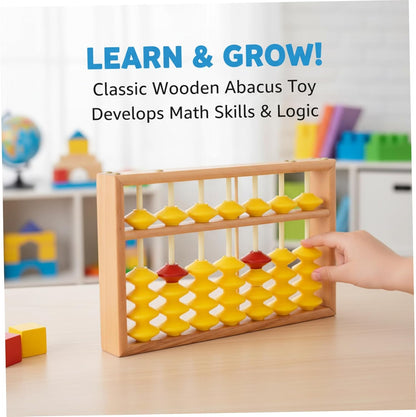 Wooden Abacus for Kids Math 7 Rods Classroom Abaco with Non-Slip Beads & Hanging Rope Teacher's Large Abacus for Elementary School for Kids Math Abaco for fo