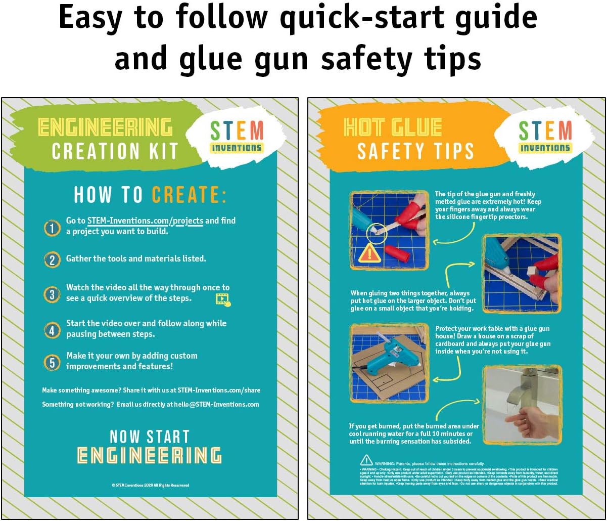 STEM Craft Kit – 25 Engineering Project Ideas, Complete STEM Project Kit with Over 400 Components for Classrooms and Groups, Ages 8+