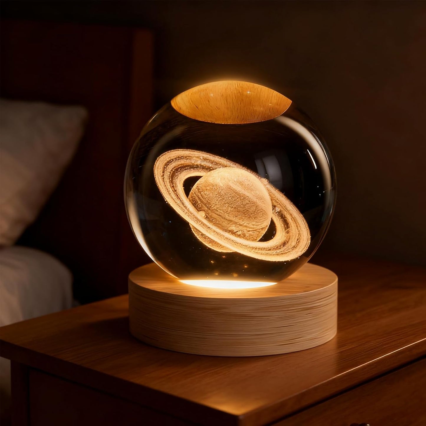 3D Solar System Crystal Ball, 2.4in Universe Gifts Decorative Quartz Glass Ball, Space Laser Engraved Model Astronomy Decor, Physics Display Sculpture Home Decor Crafts for Friends Mom Women Boys
