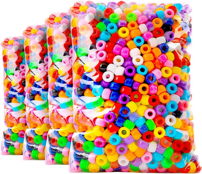 Praisebank 4000pcs Dark Green Pony Beads for Jewelry Making, Crafts, Hair Braids