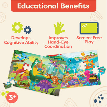 B. toys – Under The Sea Floor Puzzle – Kids Puzzles Jigsaw Puzzles – 48 Pieces Kids Puzzle with Ocean Animals – Educational 24 x 36-Inch Learning Toy for 3+ Years – Colorful Marine Life Adventure-Inch