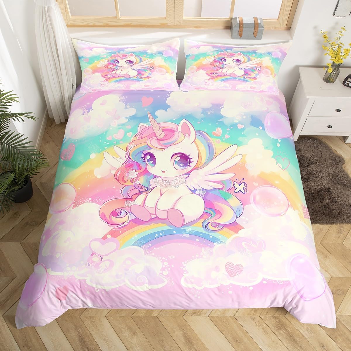 Drum Kit Duvet Cover,Kids Musical Instruments Bedding Set,Rock Music Comforter Cover for Boys Girls Room Decor,Neon Lighting Lightweight Bedspread Cover Twin Size with 1 Pillow Case(No Comforter)