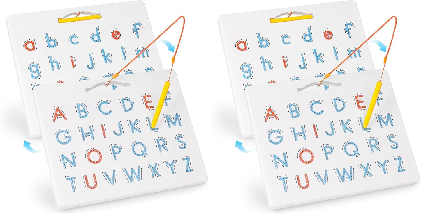LovesTown Magnetic Alphabet Tracing Board, Double Sided Magnetic Letter Board for Kids Preschool Educational Learning Toys for Toddlers