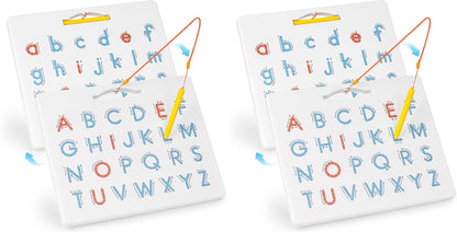 LovesTown Magnetic Alphabet Tracing Board, Double Sided Magnetic Letter Board for Kids Preschool Educational Learning Toys for Toddlers