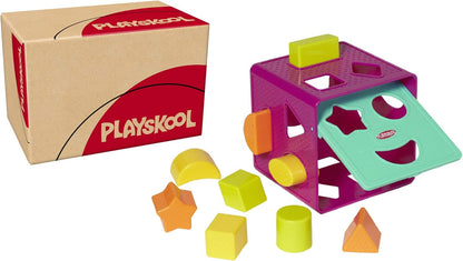 Playskool Form Fitter Shape Sorter Matching Activity Cube Toy with 9 Shapes for Toddlers and Kids 18 Months and Up (Amazon Exclusive)