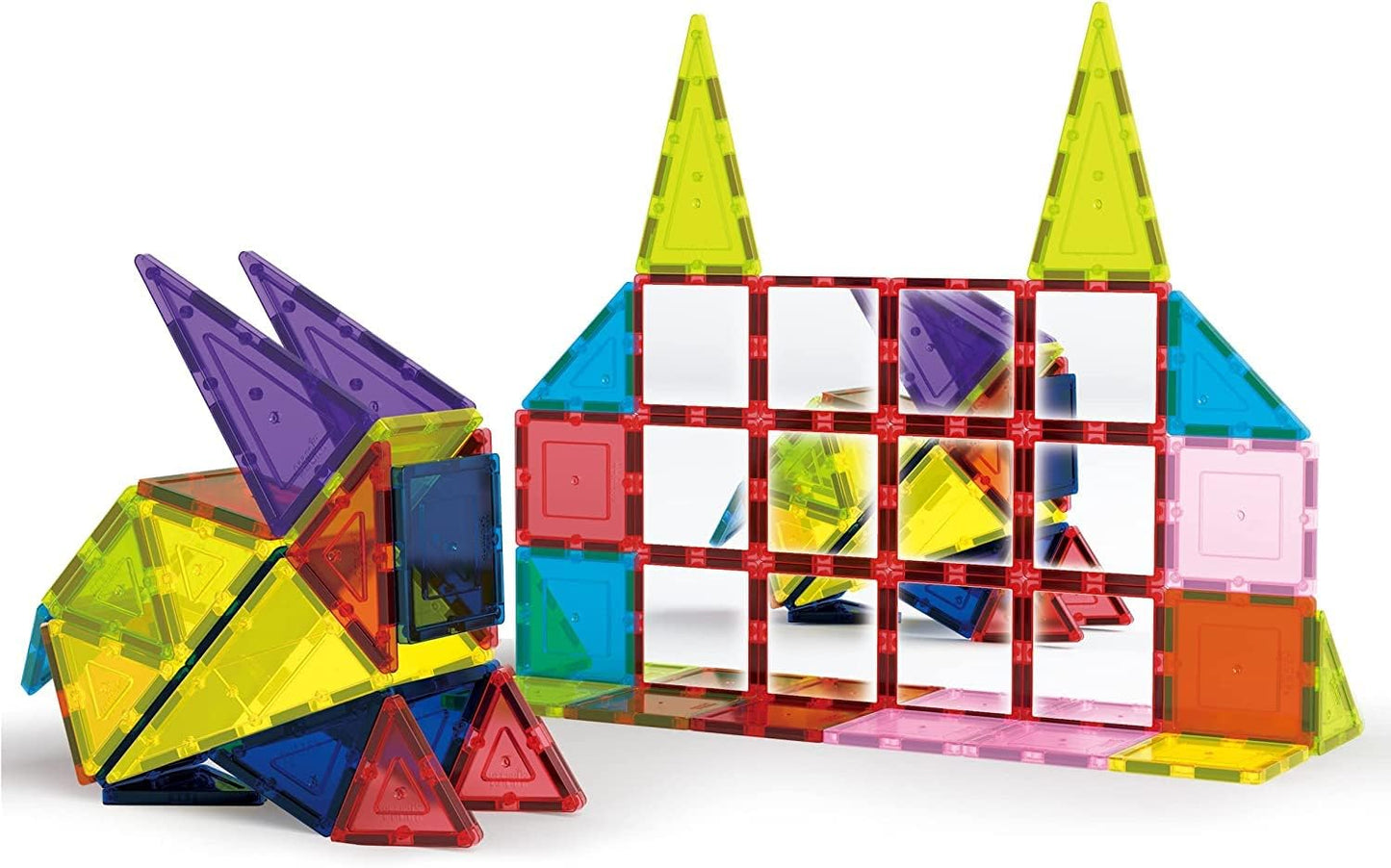 PicassoTiles Magnetic Building Block Set Geometry Shape Magnet Tiles Construction Toy STEM Learning Kit Educational Playset Playboard Pretend Play Stacking Blocks Child Brain Development PT16
