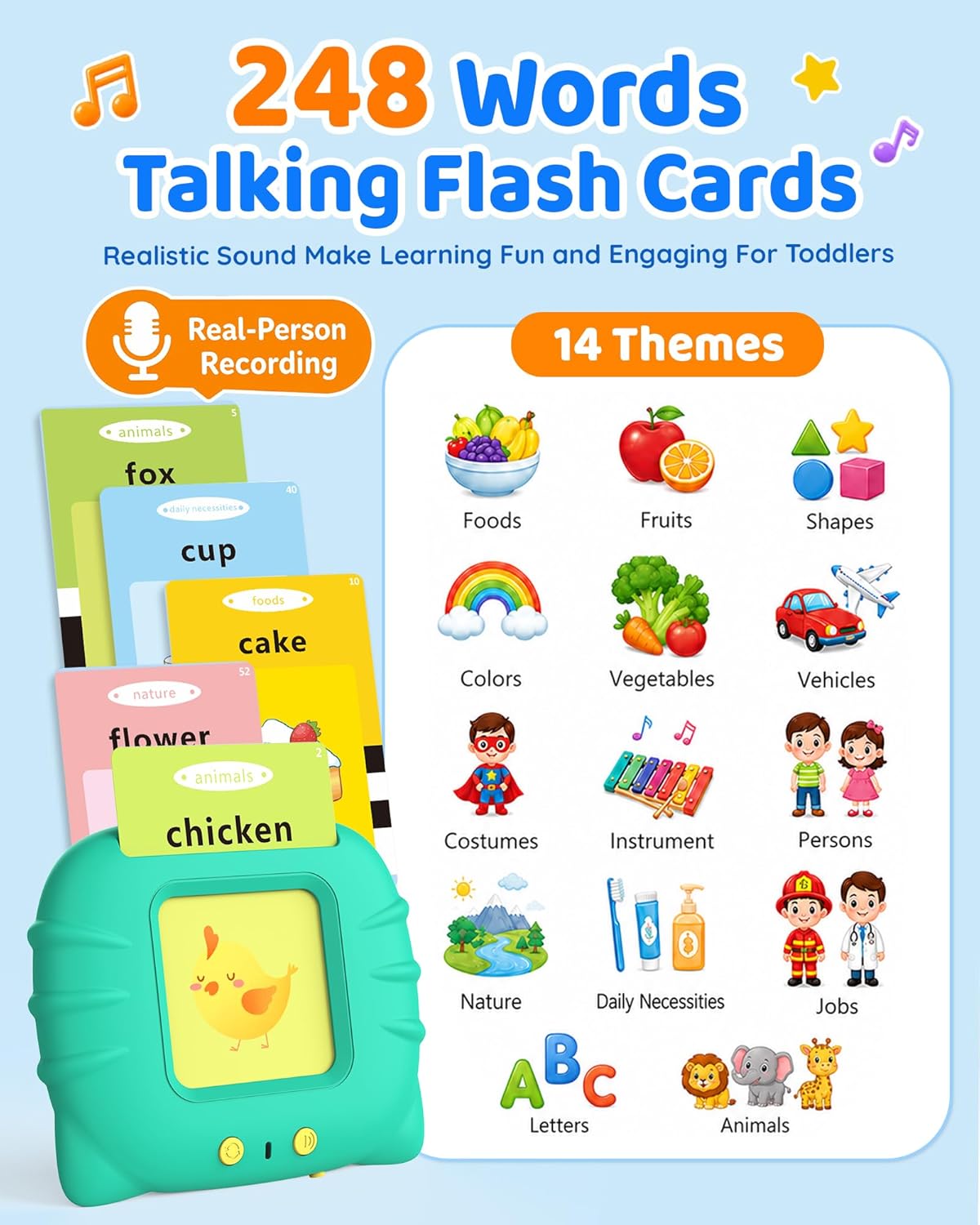 Aullsaty Talking Flash Cards for Toddlers 1-3, Upgraded 248 Sight Words Montessori Speech Therapy Toy, Autism Sensory Educational Learning Toys, Birthday Gifts for Boys Girls (Pink)