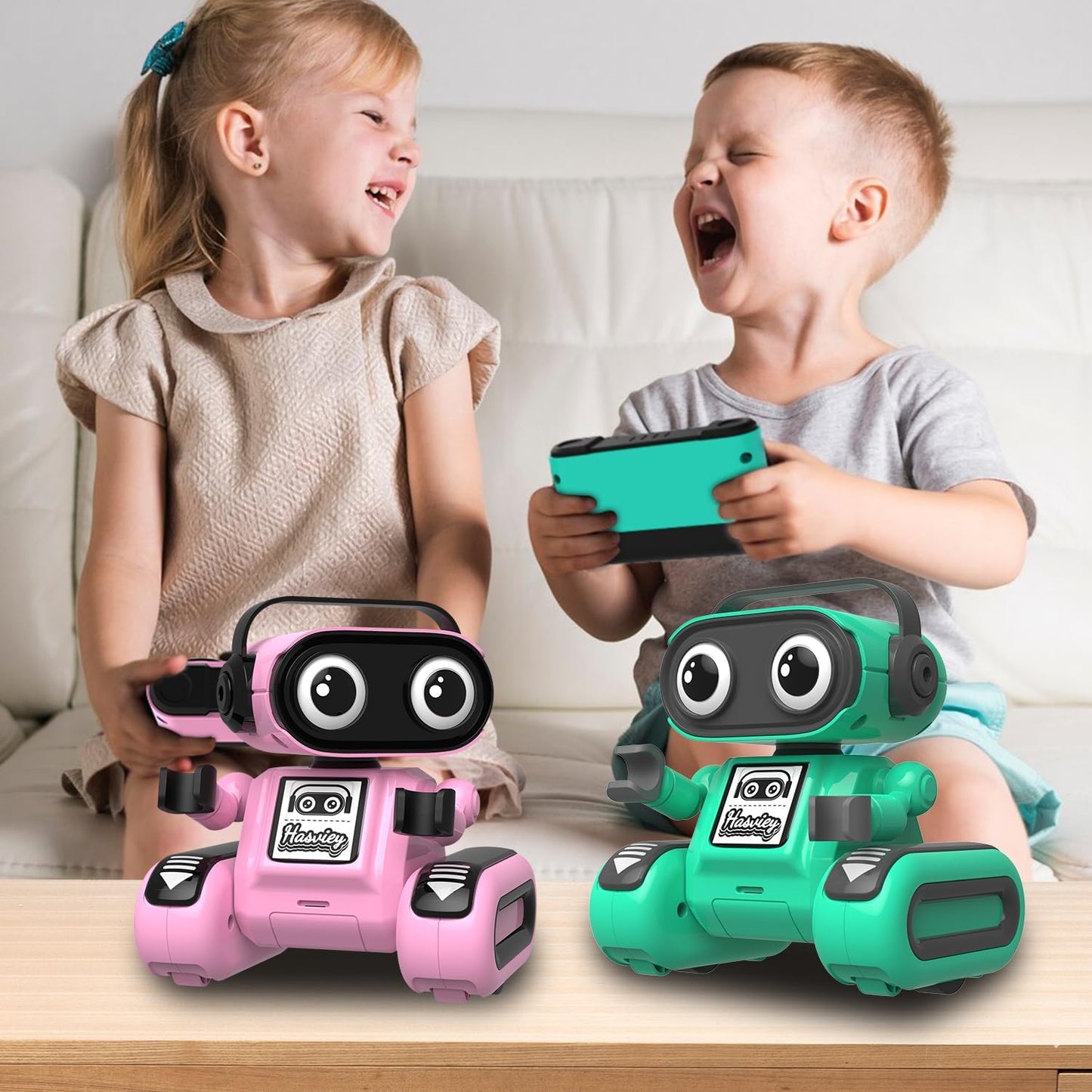 Robot Toys for Boys, Rechargeable Remote-Controlled Robot for Kids 6-8, RC Robots with Auto-Demo, Record, Repeat, Dance Moves, Music, Flexible Head & Arms, Gift Ideas for Birthday Xmas - Blue