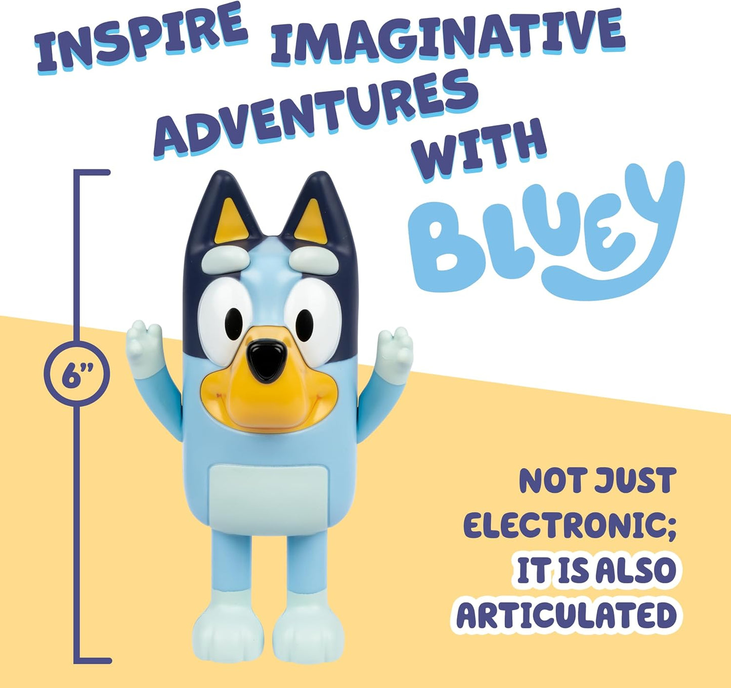 Bluey Game Hide and Seek Figure, Articulated, Musical Kids Figurines with Dance Mode, Interactive Play Toddler Figurine Toys for Ages 3+