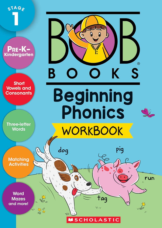 Bob Books - Beginning Phonics Workbook | Phonics, Writing Practice, Ages 4 and up, Kindergarten, First Grade (Stage 1: Starting to Read)