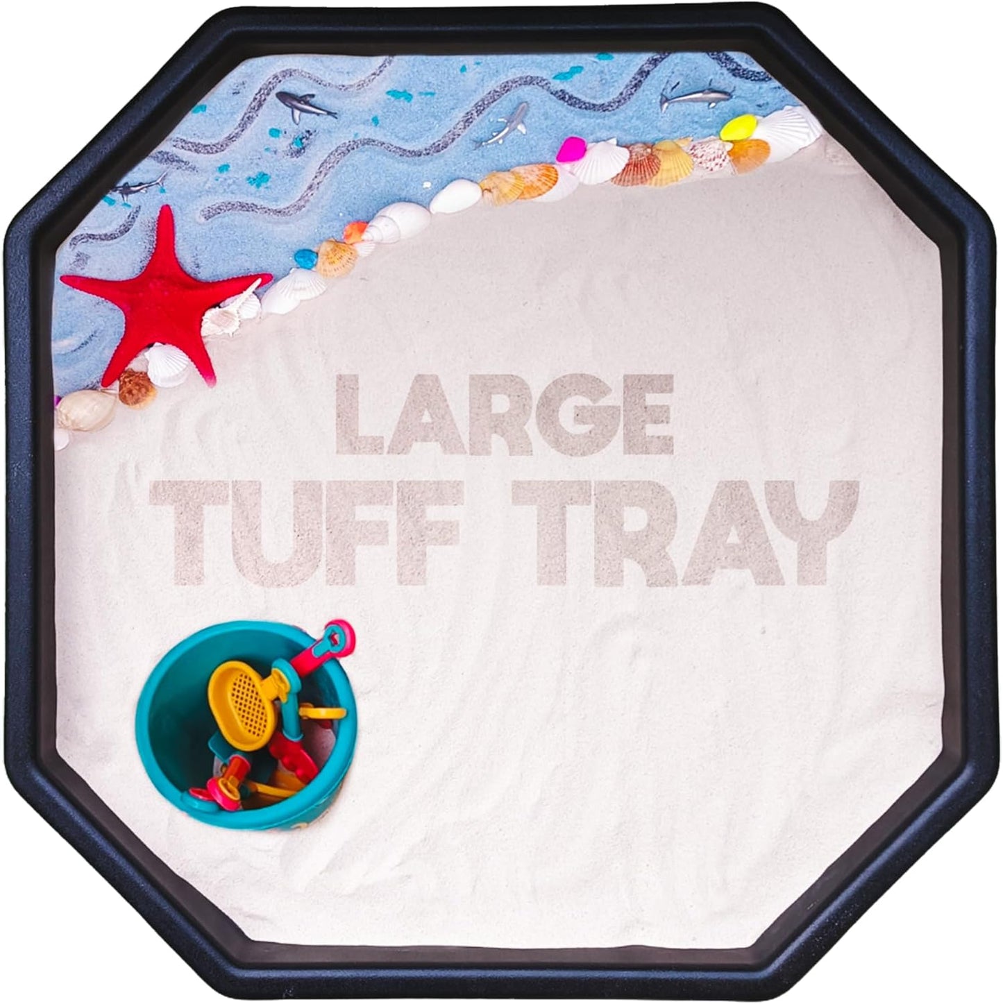 Tuff Tray 27.5” Small [Brown] Sensory Play for Kids, Toddler Sensory Bin for Sand and Water Play, Indoor Activity Sensory Tray, Outdoor Sandbox