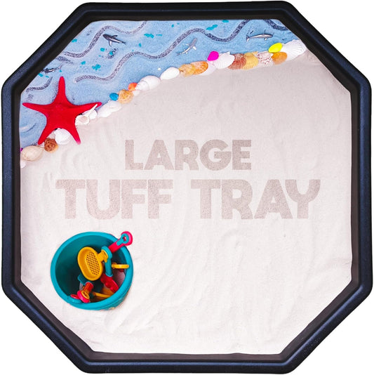 Tuff Tray 27.5” Small [Brown] Sensory Play for Kids, Toddler Sensory Bin for Sand and Water Play, Indoor Activity Sensory Tray, Outdoor Sandbox