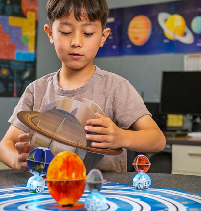 Ozobot OzoGoes to Sun, Earth & Moon STEAM Kit, Ages 8+, Learn Celestial Movements, Critical Thinking, NGSS Aligned, Group Learning, Assembly Guide, QR Digital Lessons, Robot Not Included